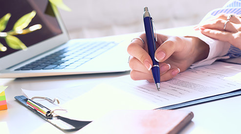Woman writing